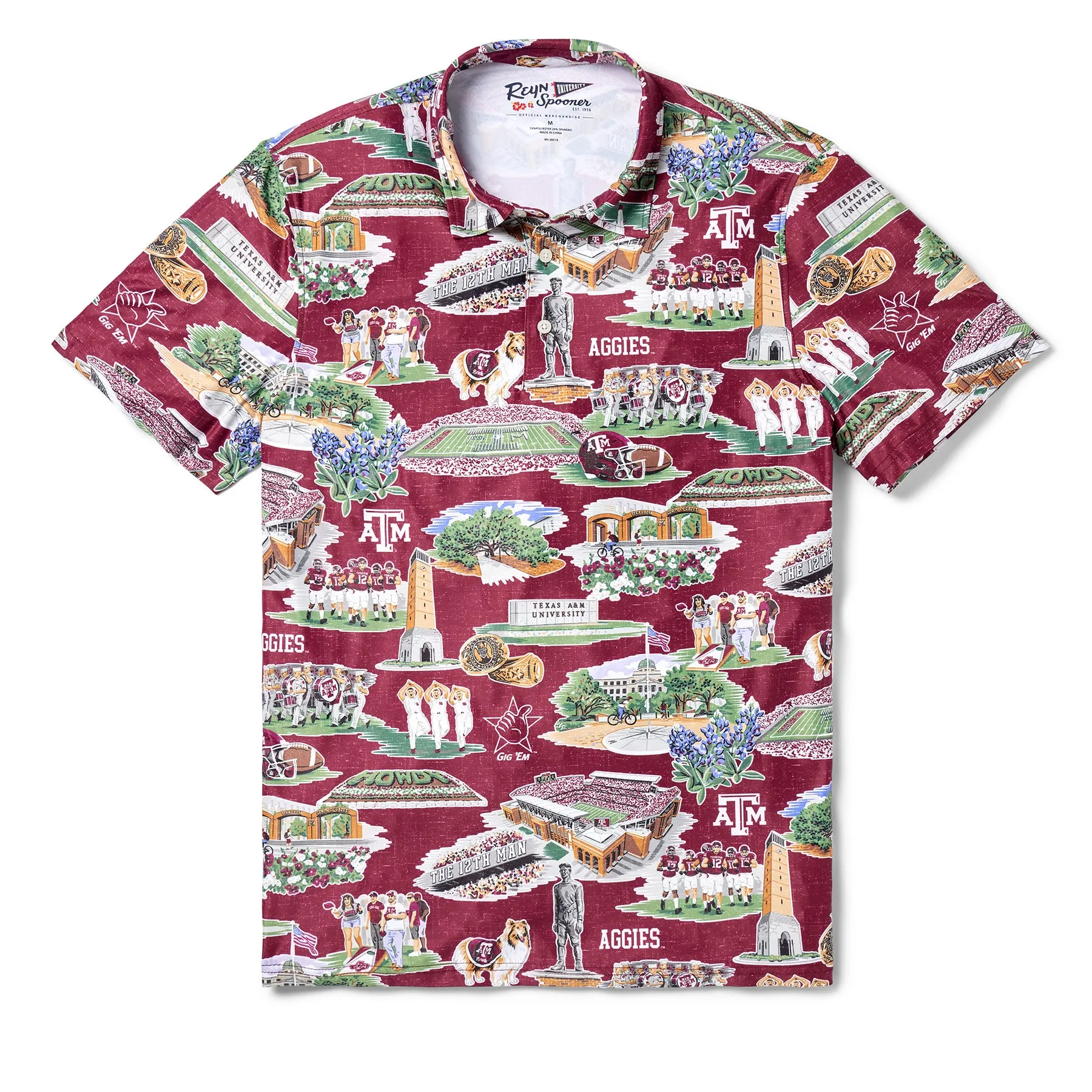 TEXAS A&M UNIVERSITY SCENIC PERFORMANCE POLO / Performance Fabric