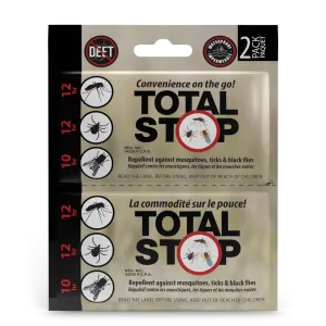 TotalSTOP Deet-Free Insect Repellent Wipes - 2 pack