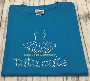 Youth Sapphire Dance Tutu Cute Rhinestone T-shirt